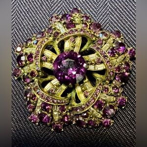Gorgeous Antique Costume Gemstone Broach
